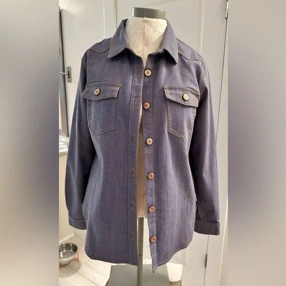 CAbi Ladies Denim Workshop Shacket‎ - Large - Picture 2 of 11